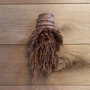 Rustic Wooden Face Wall Hanging